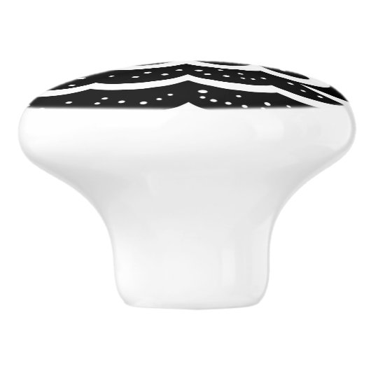 Zwarte en rode kerst keramische knop (Zijkant)