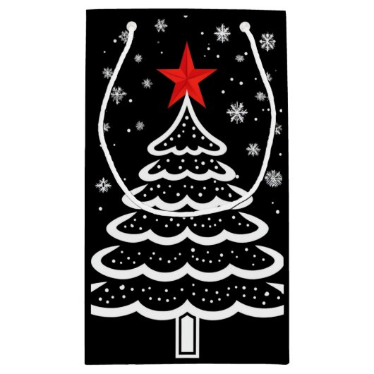 Zwarte en rode kerst klein cadeauzakje (Achterkant)