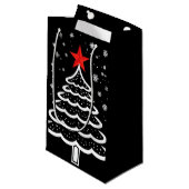 Zwarte en rode kerst klein cadeauzakje (Voorkant Gekanteld)