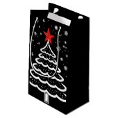 Zwarte en rode kerst klein cadeauzakje (Achterkant Gekanteld)