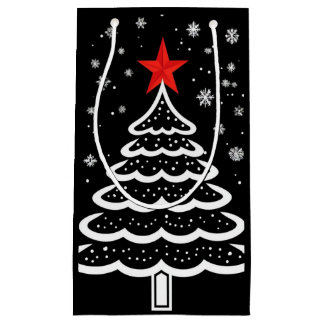 Zwarte en rode kerst klein cadeauzakje