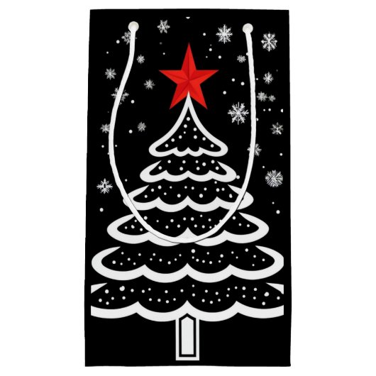 Zwarte en rode kerst klein cadeauzakje (Voorkant)