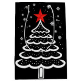 Zwarte en rode kerst medium cadeauzakje (Voorkant)