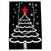 Zwarte en rode kerst medium cadeauzakje (Achterkant)