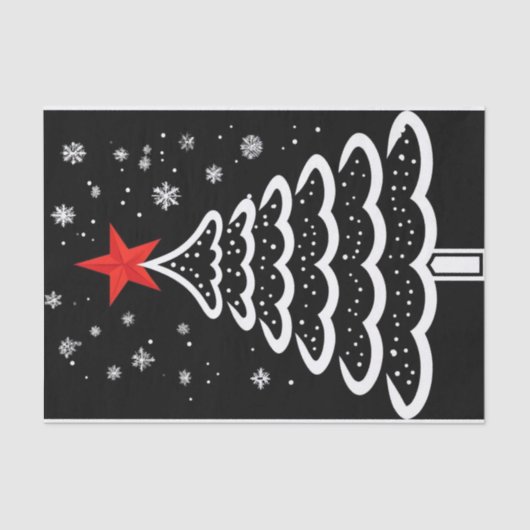 Zwarte en rode kerst tissuepapier (Voorkant)