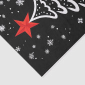 Zwarte en rode kerst tissuepapier (Detail)