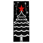 Zwarte en rode kerst wijn cadeautas (Achterkant)