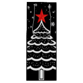 Zwarte en rode kerst wijn cadeautas (Voorkant)