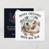 Zwarte en rode kerstkaart met fotofeestdag (Voorkant / Achterkant)