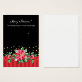 Zwarte en rode kerstkaarten visitekaartje (Voorkant /achterkant)