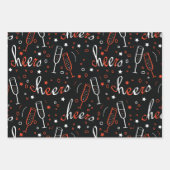 Zwarte en rode Kerstmis Inpakpapier Vel (Voorkant 3)