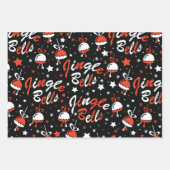 Zwarte en rode Kerstmis Inpakpapier Vel (Voorkant 2)