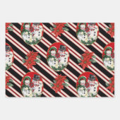 Zwarte en rode kerstmis inpakpapier vel (Voorkant 3)