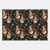 Zwarte en rode kerstmis inpakpapier vel (Voorkant 2)