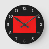 Zwarte en rode kleur ronde klok (Voorkant)