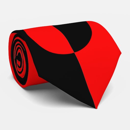 Zwarte en rode koekjes stropdas (Opgerold)