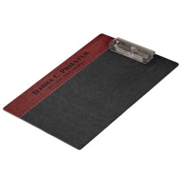 Zwarte en rode kunstleder klembord