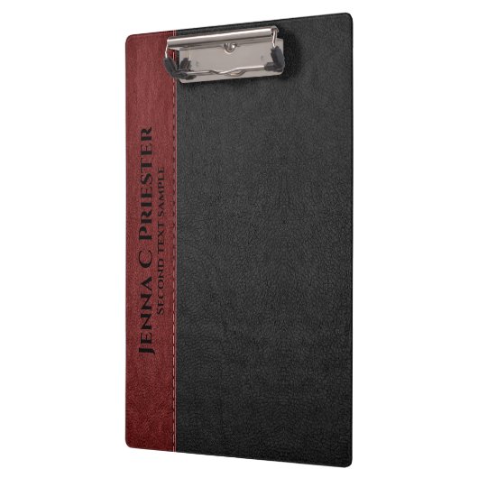 Zwarte en rode kunstleder klembord (Links)