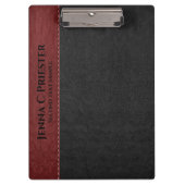 Zwarte en rode kunstleder klembord (Voorkant)