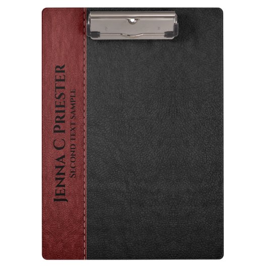 Zwarte en rode kunstleder klembord (Voorkant)