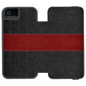 Zwarte en rode lederen textuur incipio iPhone portemonnee hoesje (Agenda Open)