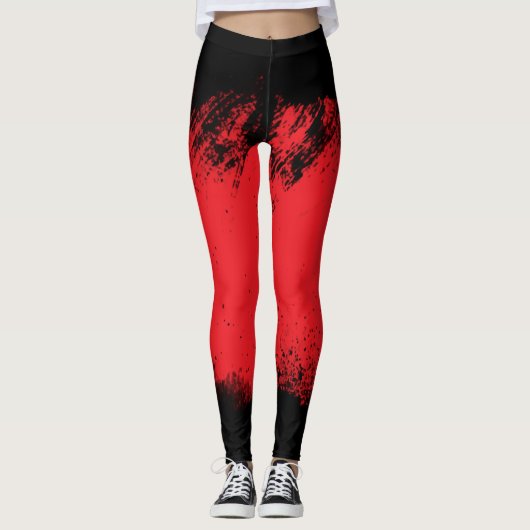 Zwarte en rode leggings (Voorkant)