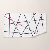 Zwarte en rode lijnen bad handdoek (Handdoek)