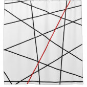 Zwarte en rode lijnen douchegordijn (Voorkant)