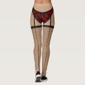 Zwarte en rode lingerie (Franse snij) Leggings (Achterkant)