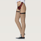 Zwarte en rode lingerie (Franse snij) Leggings (Links)