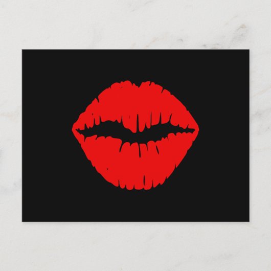 Zwarte en rode lippenstift briefkaart (Voorkant)
