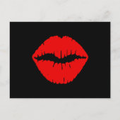 Zwarte en rode lipstick briefkaart (Voorkant)