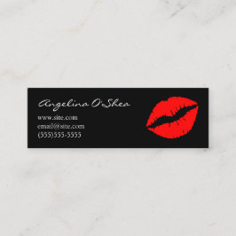 Zwarte en rode lipstick mini visitekaartje