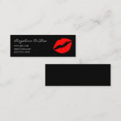 Zwarte en rode lipstick mini visitekaartje (Voorkant / Achterkant)