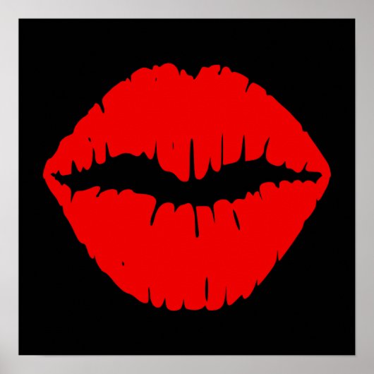 Zwarte en rode lipstick poster (Voorkant)