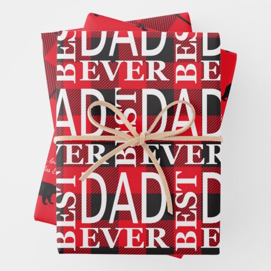 Zwarte en rode Lumberjack Beste vader ooit Inpakpapier Vel (In situ)