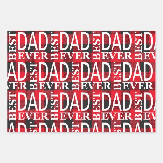 Zwarte en rode Lumberjack Beste vader ooit Inpakpapier Vel (Voorkant)