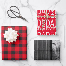 Zwarte en rode Lumberjack check vaders dagset Inpakpapier Vel