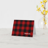 zwarte en rode lumberjack plaid dank kaart (Gele Bloem)
