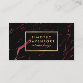 Zwarte en Rode Marmer Designer Visitekaartje