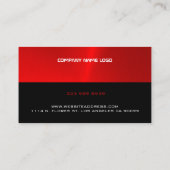 Zwarte en rode metalen achtergrond visitekaartje (Achterkant)