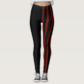 Zwarte en rode nar leggings (Voorkant)