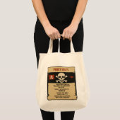 Zwarte en rode piraat regels tote bag (Voorkant (product))