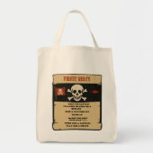 Zwarte en rode piraat regels tote bag (Voorkant)