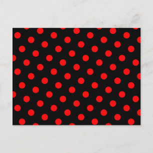 Zwarte en rode poka Dots Briefkaart