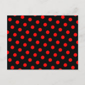 Zwarte en rode poka Dots Briefkaart (Voorkant)