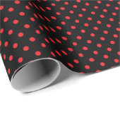 Zwarte en rode poka Dots Cadeaupapier (Rol Hoek)