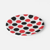 Zwarte en rode poka Dots Papieren Bordje (Gekanteld)