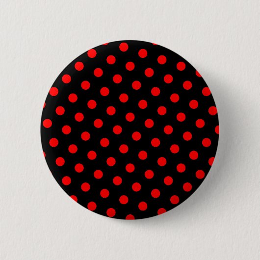 Zwarte en rode poka Dots Ronde Button 5,7 Cm (Voorkant)