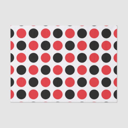 Zwarte en rode poka Dots Tissuepapier (Voorkant)